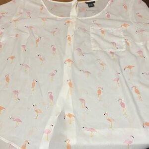 Torrid Flamingo Print Sheer Blouse